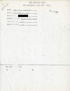 Citywide Coordinating Council daily monitoring report for Hyde Park High School by Marilee Wheeler, 1975 December 1