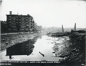 Boston embankment, section 1, earth dike above Revere Street
