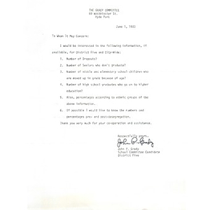 Letter, the Grady committee.