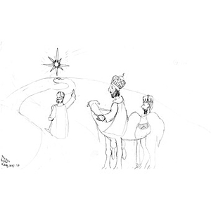 A drawing by Noah Cato, for the Three Kings' Day drawing competition. Noah was the male winner.
