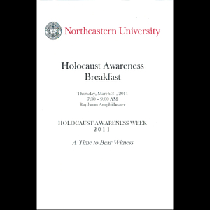 Holocaust Awareness Breakfast, 2011.