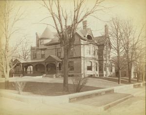 Exterior view of a Queen Anne style house, Waverley and Perrin Streets, Roxbury, Mass., undated