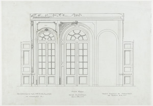 Anteroom elevation, west, 3/4 inch scale, residence of E. H. G. Slater, "Hopedene", Newport, R.I., (1898) 1902-3.
