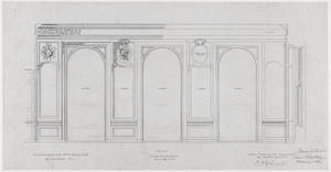 Salon elevation, west, 3/4 inch scale, residence of E. H. G. Slater, "Hopedene", Newport, R.I., (1898) 1902-3.