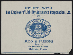 Advertisement for The Employers' Liability Assurance Corporation, Ltd. of The Employers' Group, location unknown, undated