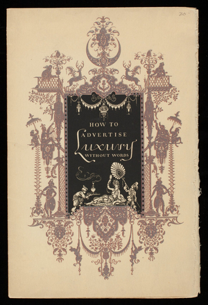 How to advertise luxury without words, designed and printed by T.M. Cleland for The Strathmore Paper Company, Mittineague, Mass.