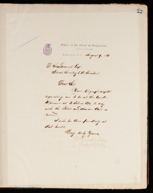 Thomas Lincoln Casey Letterbook (1888-1895), Thomas Lincoln Casey to D. S. Lamont, August 9, 1888