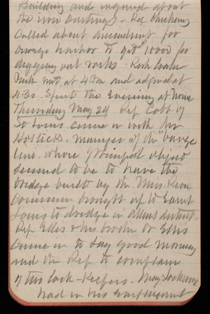 Thomas Lincoln Casey Notebook, April 1894-July 1894, 34, Building and inquired about