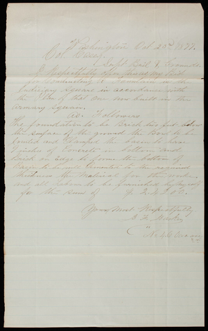 B. F. Barkin to Thomas Lincoln Casey, October 23, 1877