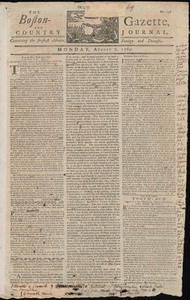 The Boston-Gazette, and Country Journal, 7 August 1769