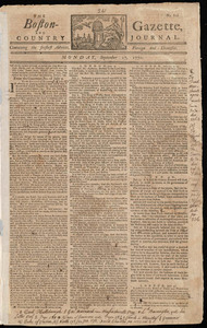 The Boston-Gazette, and Country Journal, 17 September 1770