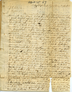 Letter from Benjamin Smith Lyman to J. P. Lesley, Esq.
