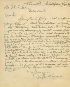 Letter from Benjamin Smith Lyman to John R. Neison