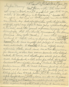 Letter from Benjamin Smith Lyman to Fanny Brewer