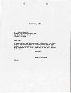 Letter from Mark H. McCormack to Eastman Dillon Union Securities