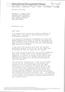 Letter from Mark H. McCormack to Herbert J. Siegel