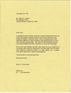 Letter from Mark H. McCormack to Spiro T. Agnew