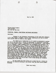 Letter from Mark H. McCormack to William Morris Agency