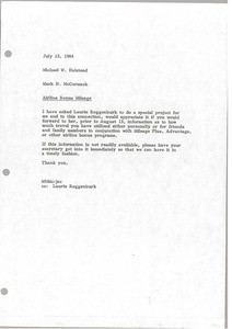 Memorandum from Mark H. McCormack to Michael W. Halstead