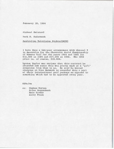 Memorandum from Mark H. McCormack to Michael Halstead