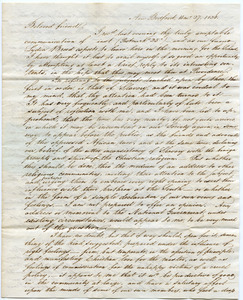 Letter from Abraham Shearman to Thomas Howland