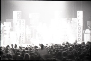 Grateful Dead concert at Springfield Civic Center: band in performance (washed out in the spotlights)