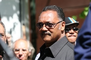 Jesse Jackson during the march opposing the war in Iraq