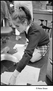 United States Student Press Association Congress: unidentified woman kneeling on floor with papers