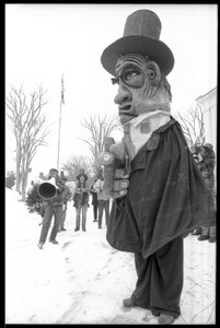 Large puppet from Bread and Puppet Theater, during a demonstration against the invasion of Laos at the Vermont State House