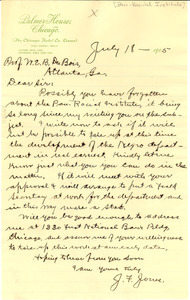 Letter from J. T. Jones to W. E. B. Du Bois