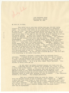 Letter from Shirley Graham to W. E. B. Du Bois