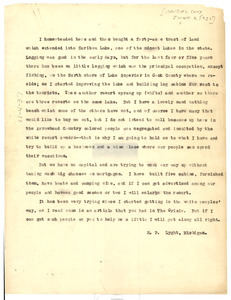 Letter from H. P. Lyght to unidentified correspondent