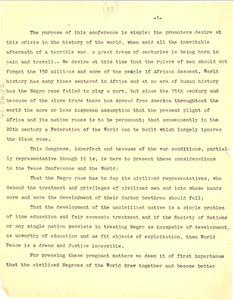 Letter from Pan African Congress to unidentified correspondent [fragment]