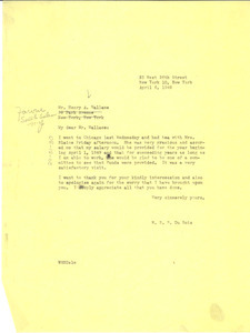 Letter from W. E. B. Du Bois to Henry A. Wallace