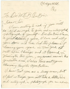 Letter from Charles Wheeler to W. E. B. Du Bois