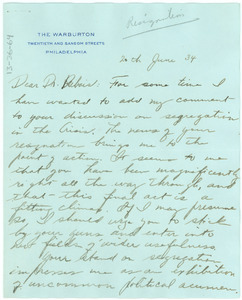 Letter from Robert Heckert to W. E. B. Du Bois