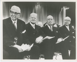 Herbert Hoover and Jeremiah Milbank, Sr. at building dedication