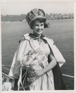 Georgette Lesch smiling on boat