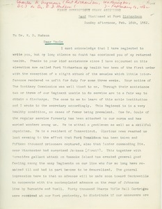 Transcript of letter from Charles H. Seymour to Erasmus Darwin Hudson