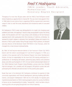 Fred Hoshiyama, Honorary Degree Recipient 2002