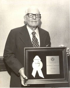 Cureton with Athletic Hall of Fame Award (November 4, 1977)