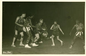 Joseph Lyles in action with the Harlem Globetrotters during the 1952 World Tour