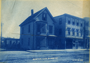 [Anderson & Co., 74 Boston Street and house at corner of Blake Street]