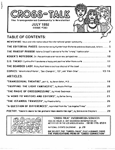 Cross-Talk: The Transgender Community News & Information Monthly, No. 36 (July, 1992)