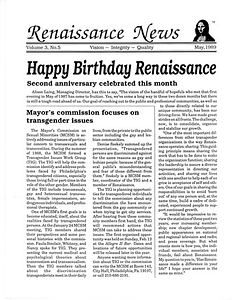 Renaissance News, Vol. 3 No. 5 (May 1989)
