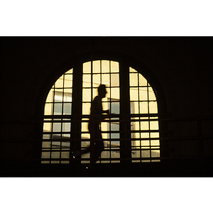 Man jogging in a gym