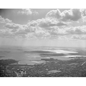 Outer Harbor and islands, Squantum Naval Air Station, center, Dorchester, Boston, MA