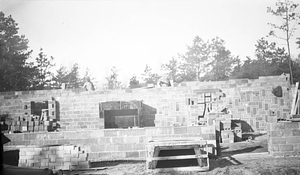 Pueblo of the Seven Fires during construction