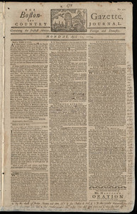 The Boston-Gazette, and Country Journal, 11 April 1774