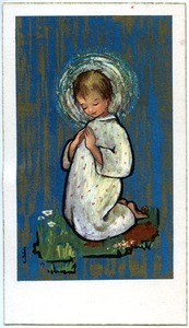 Holy card: praying child